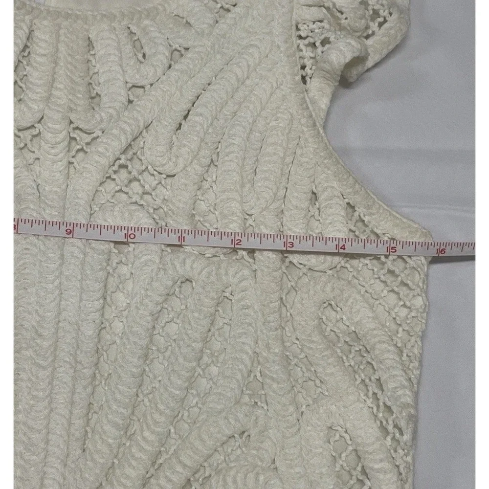 Maje Renaldi Sheath Mini Dress Ivory Cream White Crochet Women's Size 2‎